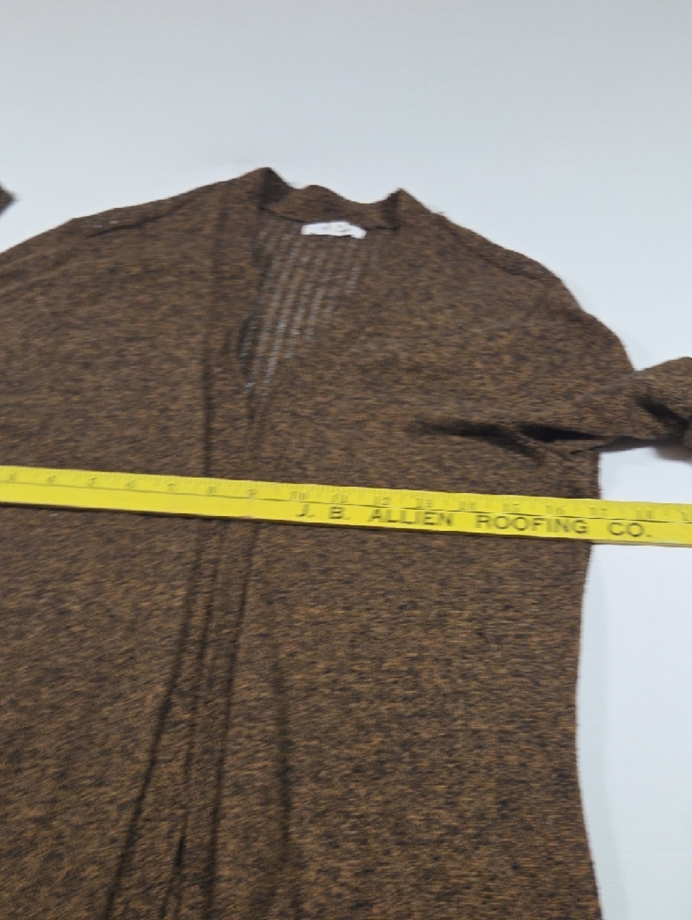 Maurices Long Open-Front Cardigan Jacket Boho Heathered Brown Lagenlook Cotton - Picture 12 of 14